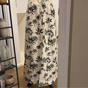 Palm Tree Print Maxi Skirt